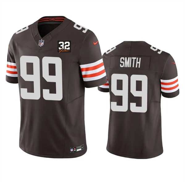 Men & Women & Youth Cleveland Browns #99 Za%27Darius Smith Brown 2023 F.U.S.E. With Jim Brown Memorial Patch Vapor Untouchable Limited Stitched Jersey->cleveland browns->NFL Jersey